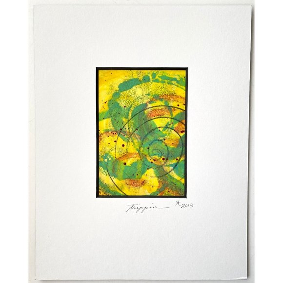 Original Art ‘Trippin’ Encaustic Wax Painting Matted 11"x14" Frame Ready - Picture 3 of 6